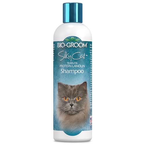 Bio-Groom - Silky Cat - Protein-Lanolin-Shampoo - Katzenshampoo - Reinigt, Pflegt und verhindert Trockenheit - Tränenfreies Shampoo - Frei von Parabenen und künstlichen Verdickungsmitteln - 236 ml von Bio-groom