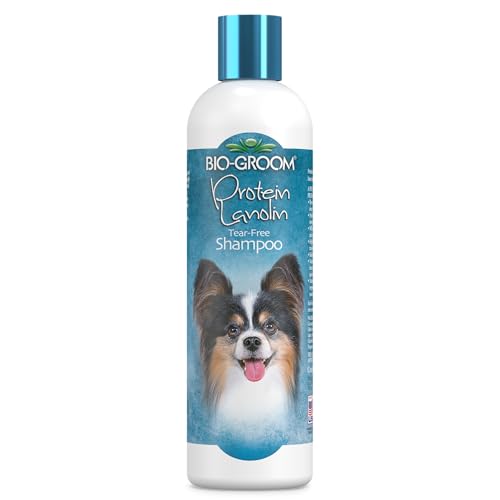 Bio-Groom - Protein Lanolin Hundeshampoo - Sulfatfrei und Tränenfrei - Bis zu 53 Hundewäschen - Ausspülen ohne Rückstände - Mit Sojaprotein - Ohne Parabene und künstliche Verdickungsmittel - 355 ml von Bio-groom
