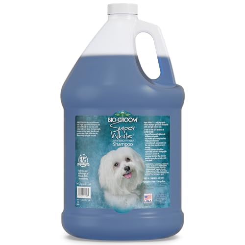 Bio-Groom - Super White Hundeshampoo - Für weißes und helles Fell - Aufhellendes Shampoo - Verleiht dem Fell Glanz - Mit Sojaprotein - 3.8 L von Bio-groom