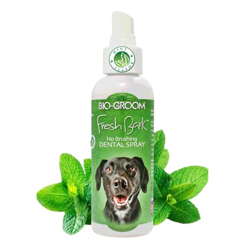 Bio-groom Fresh Bark Dog Breath Freshener - Mint - No Chew Dental Spray for Dogs & Cats, Teeth Cleaning Oral Care for Plaque & Tartar, No Brushing Required - 118 ml Bio-groom Fresh Bark Dog Breath Freshener - Mint - No Chew Dental Spray for Dogs & Cats, Teeth Cleaning Oral Care for Plaque & Tartar, No Brushing Required - 118 ml von Bio-groom