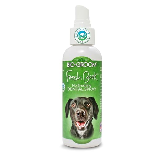 Bio-groom Fresh Bark Dog Breath Freshener - Odorless - No Chew Dental Spray for Dogs & Cats, Teeth Cleaning Oral Care for Plaque & Tartar, No Brushing Required - 118 ml Bio-groom Fresh Bark Dog Breath Freshener - Odorless - No Chew Dental Spray for Dogs & Cats, Teeth Cleaning Oral Care for Plaque & Tartar, No Brushing Required - 118 ml von Bio-groom