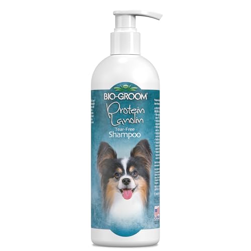Bio-Groom - Protein Lanolin Hundeshampoo - Sulfatfrei und Tränenfrei - Bis zu 141 Hundewäschen - Ausspülen ohne Rückstände - Mit Sojaprotein - Ohne Parabene und künstliche Verdickungsmittel - 946 ml von Bio-groom