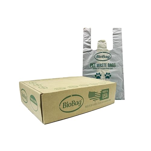 BioBag Hochwertige Haustierkotbeutel mit Griffen, Standardgröße, 150 Stück, ideal für alle Hunderassen von BioBag