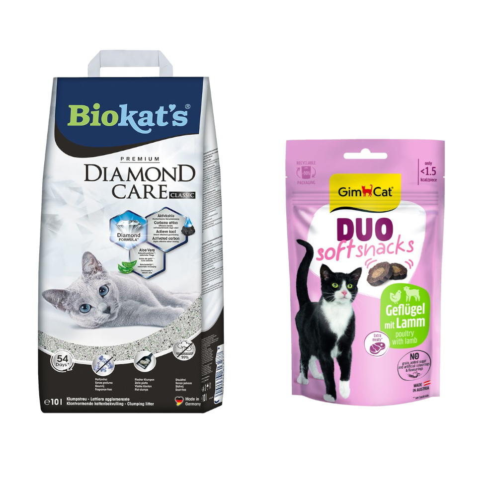 Biokat´s Diamond Care Katzenstreu + 50 g GimCat Duo Soft Snack Lamm & Geflügel gratis! - Classic 10 l Biokat´s Diamond Care Katzenstreu + 50 g GimCat Duo Soft Snack Lamm & Geflügel gratis! - Classic 10 l von BioKat's