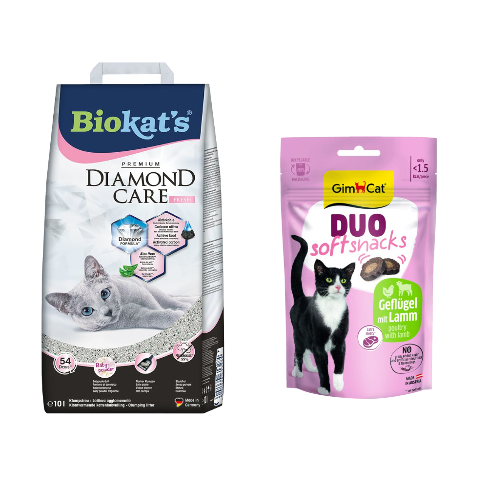 Biokat´s Diamond Care Katzenstreu + 50 g GimCat Duo Soft Snack Lamm & Geflügel gratis! - Fresh 10 l Biokat´s Diamond Care Katzenstreu + 50 g GimCat Duo Soft Snack Lamm & Geflügel gratis! - Fresh 10 l von BioKat's