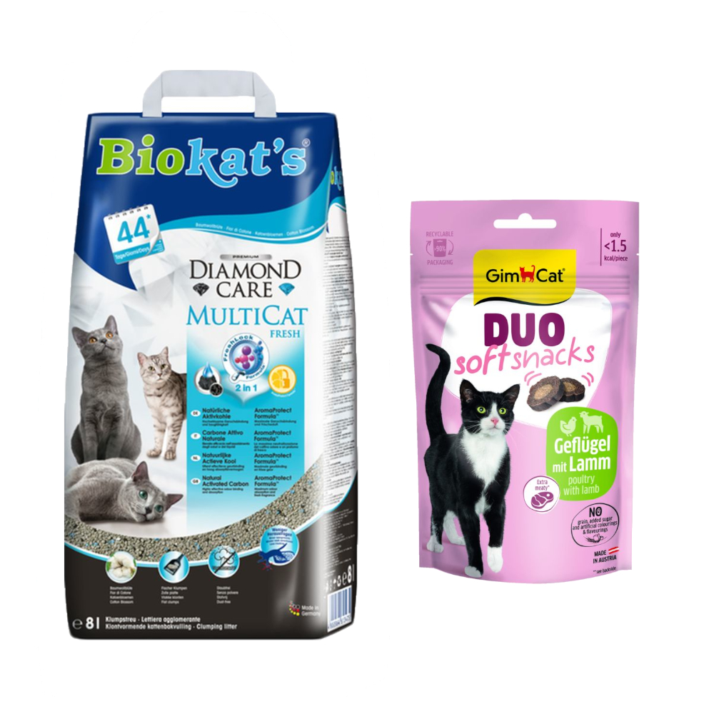 Biokat´s Diamond Care Katzenstreu + 50 g GimCat Duo Soft Snack Lamm & Geflügel gratis! - MultiCat Fresh 8 l Biokat´s Diamond Care Katzenstreu + 50 g GimCat Duo Soft Snack Lamm & Geflügel gratis! - MultiCat Fresh 8 l von BioKat's