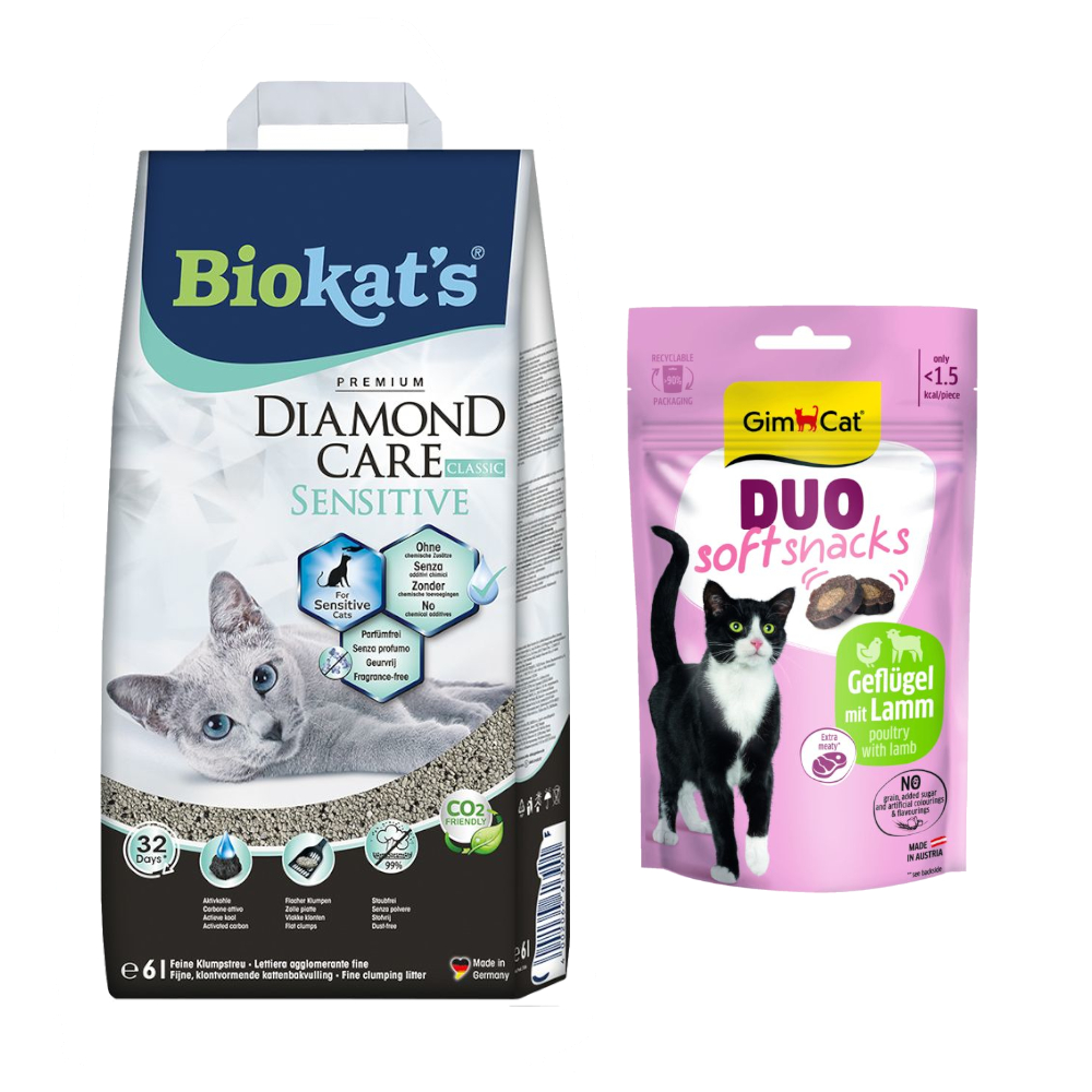 Biokat´s Diamond Care Katzenstreu + 50 g GimCat Duo Soft Snack Lamm & Geflügel gratis! - Sensitive Classic 6 l Biokat´s Diamond Care Katzenstreu + 50 g GimCat Duo Soft Snack Lamm & Geflügel gratis! - Sensitive Classic 6 l von BioKat's