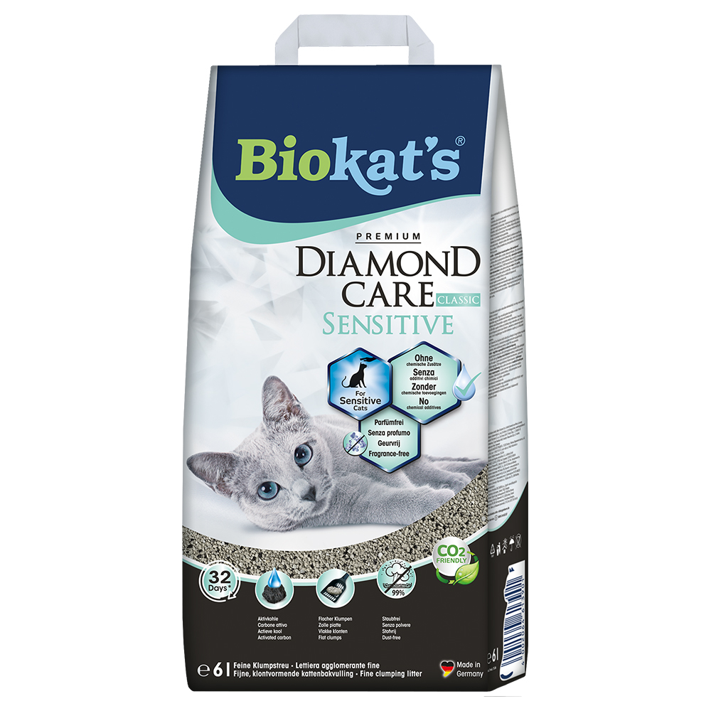 Biokat's Diamond Care Sensitive Classic Katzenstreu -Sparpaket 2 x 6 l von BioKat's