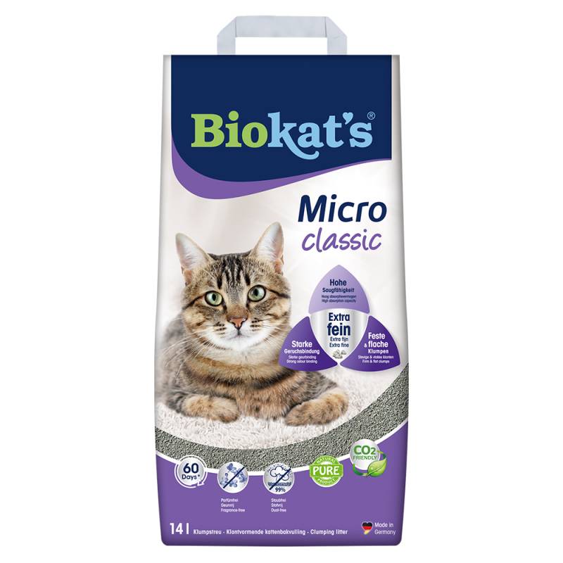 Biokat's Micro Classic Katzenstreu Sparpaket 2 x 14 l von BioKat's