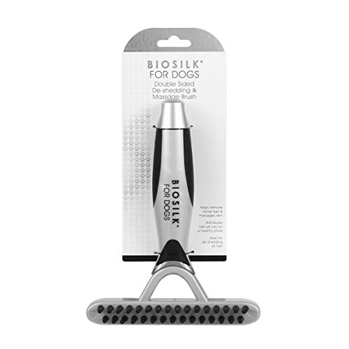 BioSilk Verbesserte 2-in-1-Enthaarungsklinge und Massagebürste für langes oder kurzes Haar, entfernt Matten, Verfilzungen und lose Haare von BioSilk