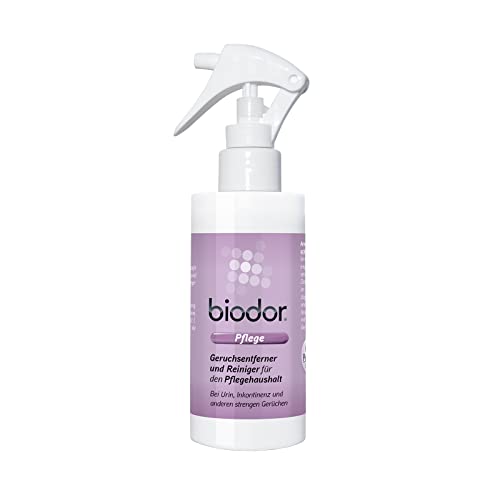 Biodor Pflege Spray 150ml, Geruchsentferner & Reiniger, Enzymreiniger für den Pflegehaushalt, Geruchsneutralisierer bei Urin, Inkontinenz & anderen strengen Gerüchen, zuverlässige Reinigung von Biodor
