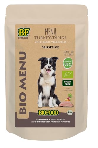 Biofood 15x150 gr Organic Hond kalkoen menu Pouch hondenvoer von Biofood