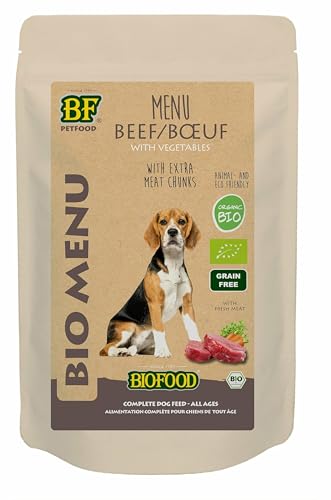 Biofood 15x150 gr Organic Hond rund menu Pouch hondenvoer von Biofood