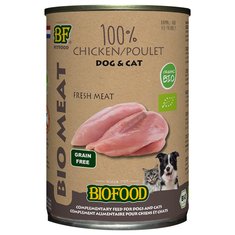 BF Petfood Organic Huhn - 6 x 400 g von Biofood