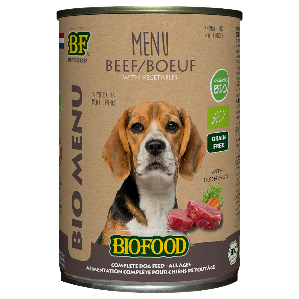 BF Petfood Organic Rind Menü - 12 x 400 g von Biofood