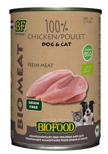 Biofood Organic 100% Huhn - Hund & Katze - 12 x 400 g von Biofood