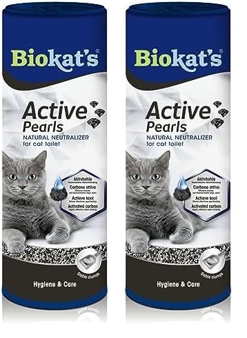 Biokat's Active Pearls - Streuzusatz mit Aktivkohle verbessert Geruchsbindung und Saugfähigkeit der Katzenstreu - 1 Dose (1 x 700 ml) (Packung mit 2) von Biokat's