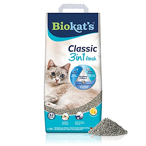 Biokat's Classic fresh 3in1 Katzenstreu mit Cotton Blossom-Duft - Klumpstreu aus Bentonit mit 3 unterschiedlichen Korngrößen - 1 Sack (1 x 10 L) von Biokat's