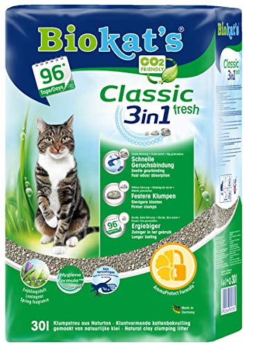 Biokat's Classic fresh 3in1 mit Duft - Klumpende Katzenstreu mit 3 unterschiedlichen Korngrößen - 1 Sack (1 x 30 L) von Biokat's