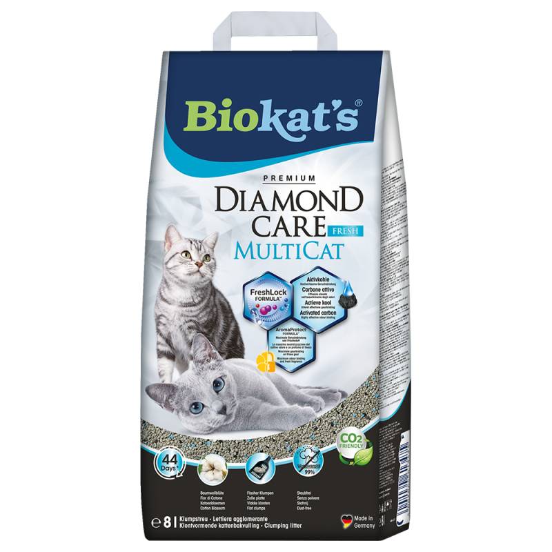Biokat's Diamond Care MultiCat Fresh Katzenstreu - Sparpaket 2 x 8 l von BioKat's