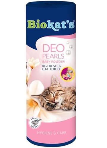 Biokat's Deo Pearls Baby Powder - Streuzusatz mit Duft für Frische und feste Klumpen in der Katzentoilette - 6 Dosen (6 x 700 g) von Biokat's