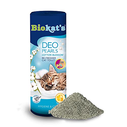 Biokat's Deo Pearls Cotton Blossom - Streuzusatz mit Duft für Frische und feste Klumpen in der Katzentoilette - 6 Dosen (6 x 700 g) von Biokat's