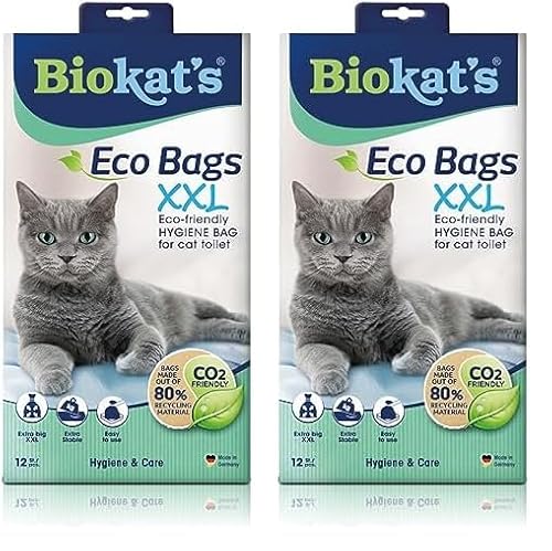 Biokat's Eco Bags XXL - Beutel zur Auslage in der Katzentoilette für hygienischen Wechsel der Katzenstreu - 1 Packung (1 x 12 Beutel) (Packung mit 2) von Biokat's