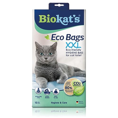Biokat's Eco Bags XXL - Beutel zur Auslage in der Katzentoilette für hygienischen Wechsel der Katzenstreu - 1 Packung (1 x 12 Beutel) von Biokat's