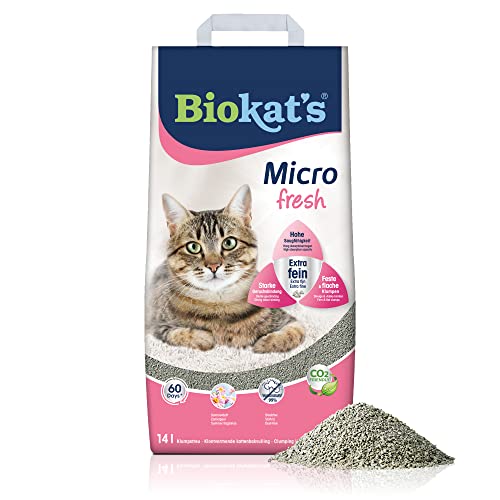 Biokat's Micro fresh Katzenstreu mit Sommer-Duft - Klumpstreu aus Bentonit mit extra feiner Körnung für hohe Ergiebigkeit - 1 Sack (1 x 14 L) von Biokat's