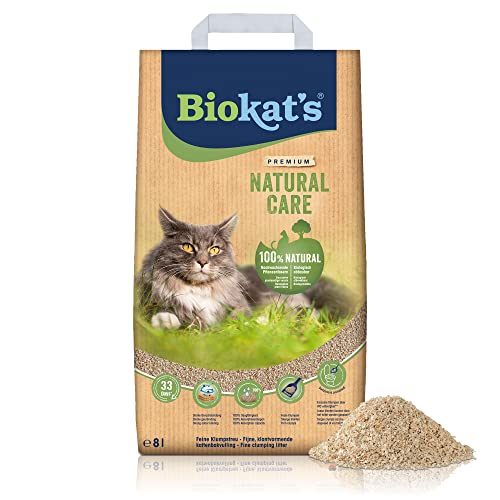 Biokat's Natural Care - Feine klumpende Katzenstreu aus nachwachsenden und kompostierfähigen Pflanzenfasern - 1 Sack (1 x 8 L) von Biokat's