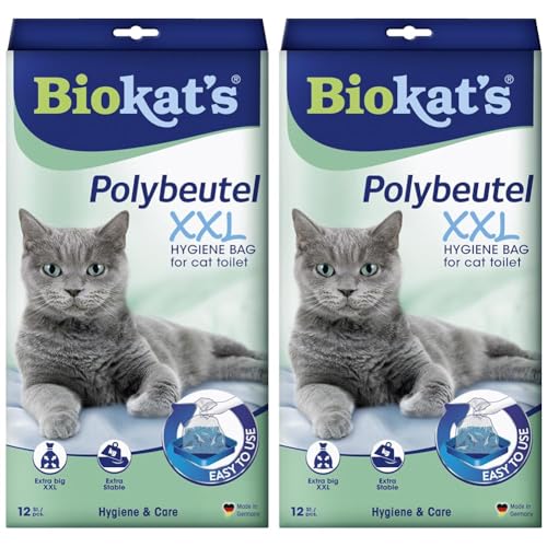 Biokat's Polybeutel XXL - Beutel zur Auslage in der Katzentoilette für hygienischen Wechsel der Katzenstreu - 1 Packung (1 x 12 Beutel) (Packung mit 2) von Biokat's