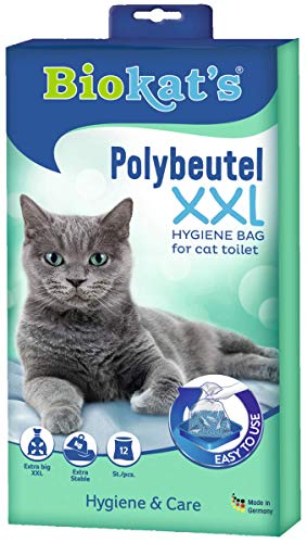 Biokat's Polybeutel XXL - Hygienebeutel zur Auslage in der Katzentoilette für einfachen Wechsel der Katzenstreu - 12er Multi-Pack (12 x 12 Beutel) von Biokat's