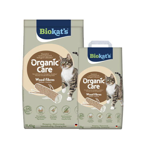 Biokat's Organic Care Wood Fibres Katzenstreu - 3 kg von Biokat
