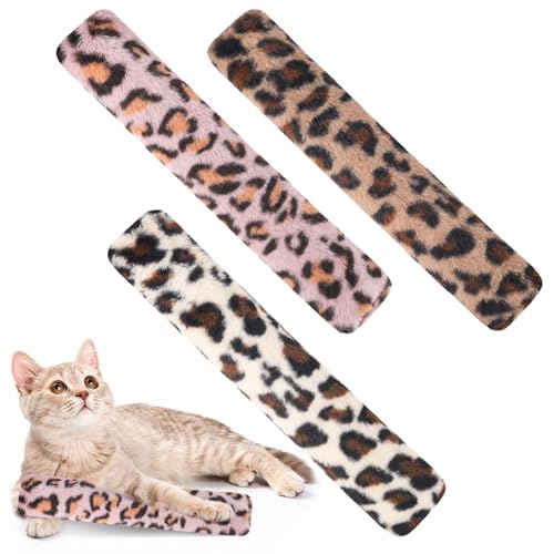 3 Stück Katzenspielzeug Katzenminze, Weiches langlebiges Leopardenmuster Spielzeug, Selbstvergnügen Relief Katzen Spielzeug Kissen, Plüschfell Baldrian Kissen, für Kätzchen Interaktion in Innenräumen von Bipl
