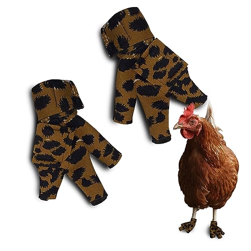 Vogelschutzschuhe, Hühnerschuhe für Hühner und Hähne, große Rassen, Hühnerpaar (10,2 cm max. Innenbreite), Leopard von Birdy Bootie