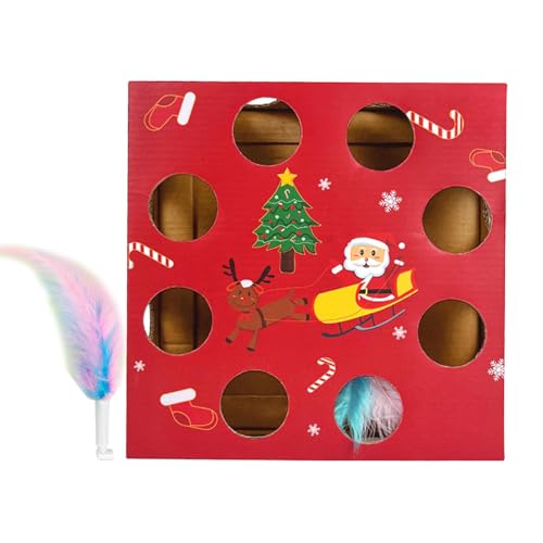 Birtern Automatisches Feder-Katzenspielzeug Whack A Mo-le Katzenspielzeug Katzenspielzeug Interaktives Für Indoor-Katzen Elektrisches Katzen-Puzzle-Spielzeug Weihnachten Katzenspielzeug Automatisches von Birtern