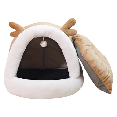 Birtern Katzenbetthaus, geschlossenes Kätzchenbett, warme Katzenhütte, Plüschnest für beruhigendes Schlafen, Kätzchen, Welpen, kleine Hunde, Heimdekoration, Wohnzimmer, Schlafzimmer, Wohnung, Balkon von Birtern