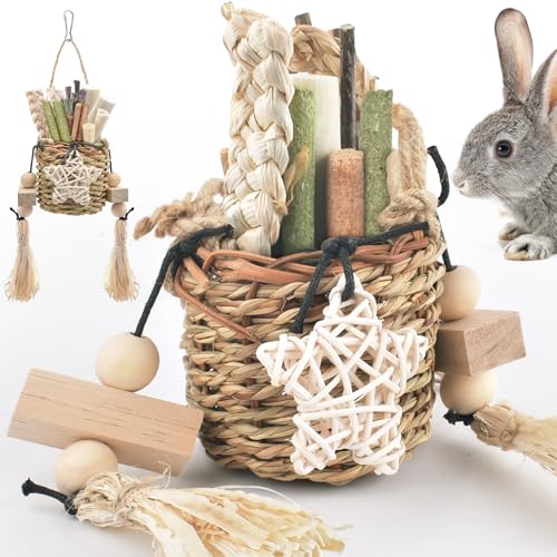 Bissap - Kauspielzeug für Kaninchen, hängende Körbe aus natürlichen Meeresalgen, gewebte Kauspielzeug für Chinchillas Bissap - Kauspielzeug für Kaninchen, hängende Körbe aus natürlichen Meeresalgen, gewebte Kauspielzeug für Chinchillas von Bissap