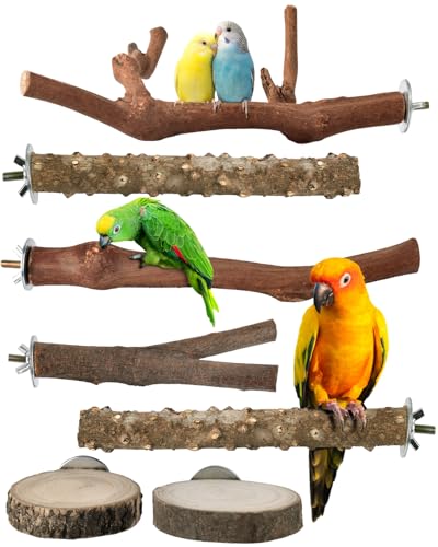 Bissap Vogel-Sitzstange, 7 Stück, natürliches Traubenholz, stehend, Papageienkäfig, Ast, Pfote, Schleifgabel, Sittiche, Plattform, Hängematte für Sittiche, Wellensittiche, Finken, Nymphensittiche, Bissap Vogel-Sitzstange, 7 Stück, natürliches Traubenholz, stehend, Papageienkäfig, Ast, Pfote, Schleifgabel, Sittiche, Plattform, Hängematte für Sittiche, Wellensittiche, Finken, Nymphensittiche, von Bissap