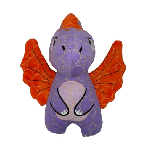 Bite Force - Langlebiges & starkes Hundespielzeug Lila Dino mit Quietscher, Kevlar-verstärkt für aggressive Kauer. von Bite Force