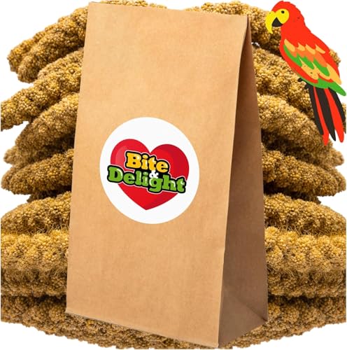 Bite & Delight 2kg Kolbenhirse Ganzjähriges Vogelfutter Ziervögel Wellensittiche Naturbelassene Hirsekolben Futter Papageienfutter Bite & Delight 2kg Kolbenhirse Ganzjähriges Vogelfutter Ziervögel Wellensittiche Naturbelassene Hirsekolben Futter Papageienfutter von Bite & Delight