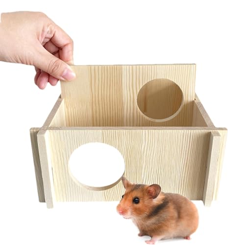 Bitong Hamstertunnel, Mehrkammer-Hamsterhaus-Labyrinth,Quadratisches 2-Kammer-Hamster-Lebensraum-Dekor | Kleines Haustier-Waldhaus für Zwerghamster, Syrische Hamster, Rennmäuse, Igel, Mäuse von Bitong