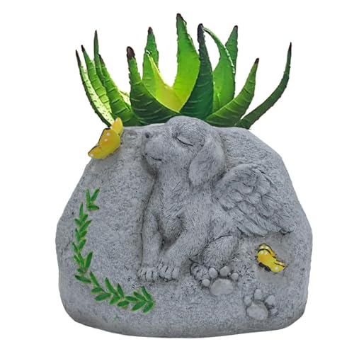 Bitong Haustierengel Gedenkfigur – Katze/Hund Engel Figur Haustier Gedenkblumentopf – Tier Grabstein Pflanzgefäß für drinnen und draußen Garten von Bitong