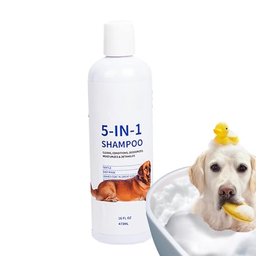 Hundeshampoo,Feuchtigkeitsspendendes Hundeshampoo - Haustiershampoo und Spülung für Hunde | 16fl Oz Hundeshampoo und Fellwaschmittel, Hundeshampoo für stinkende Hunde, natürliches Hundeshampoo für Wel von Bitong