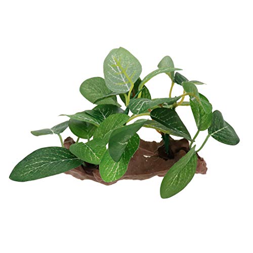 Bitray Künstliche Pflanze für Aquarien, Kunststoff, lebensecht, Wassergras, Dekoration, Grün (ovales Blatt) von Bitray