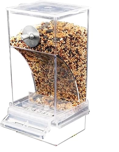 Automatischer Vogelfutterspender, Vogelkäfig-Futterspender, automatischer Futterspender für Haustiere, transparent, für kleine und mittelgroße Sittiche (1 Stück) von Bivwopei