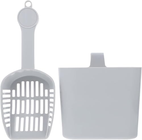 Bivwopei Katzenstreu-Schaufel-Set, Katzenstreu-Reinigungsset, mit Halterung, Sandschaufel und Aufbewahrungsfass für Katzentoilette, Reinigungszubehör Bivwopei Katzenstreu-Schaufel-Set, Katzenstreu-Reinigungsset, mit Halterung, Sandschaufel und Aufbewahrungsfass für Katzentoilette, Reinigungszubehör von Bivwopei