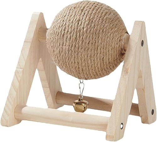 Haustierspielzeug, Kaninchenkratzspielzeug, natürlicher Hasenkratzball mit Glocke, Holz-Sisal-Kratzspielzeug, für Kaninchen, Frettchen, Katzen Haustierspielzeug, Kaninchenkratzspielzeug, natürlicher Hasenkratzball mit Glocke, Holz-Sisal-Kratzspielzeug, für Kaninchen, Frettchen, Katzen von Bivwopei