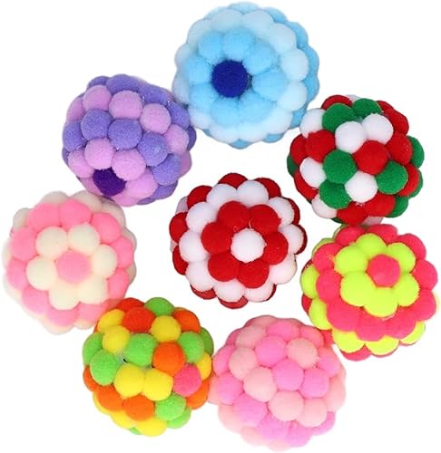 Katzenspielzeug-Ball, interaktives Kauspielzeug, bunte, weiche Bälle mit Glocke, Sportjagd-Trainingsspielzeug, Ball, für kleine Haustiere, 8 Stück Katzenspielzeug-Ball, interaktives Kauspielzeug, bunte, weiche Bälle mit Glocke, Sportjagd-Trainingsspielzeug, Ball, für kleine Haustiere, 8 Stück von Bivwopei