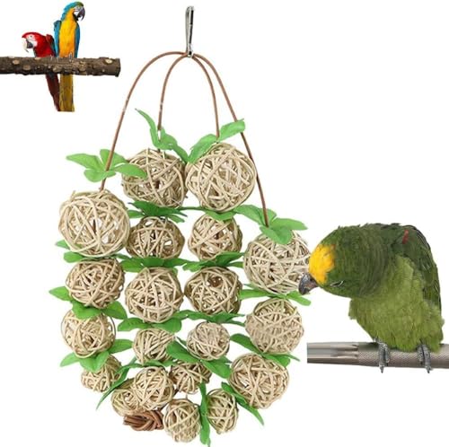 Kauspielzeug für Papageien, Rattan-Kugelspielzeug, Vogel-Kauspielzeug, hängendes Vogelkäfig-Spielzeug, für Wellensittiche, kleine Sittiche Kauspielzeug für Papageien, Rattan-Kugelspielzeug, Vogel-Kauspielzeug, hängendes Vogelkäfig-Spielzeug, für Wellensittiche, kleine Sittiche von Bivwopei
